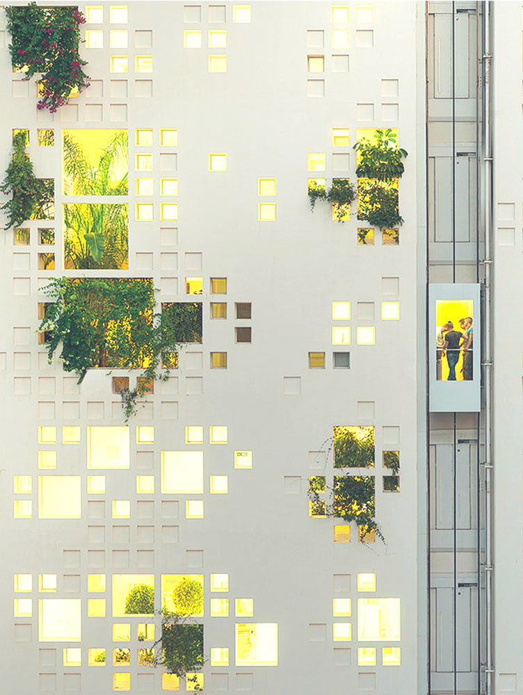 edificio con vegetación